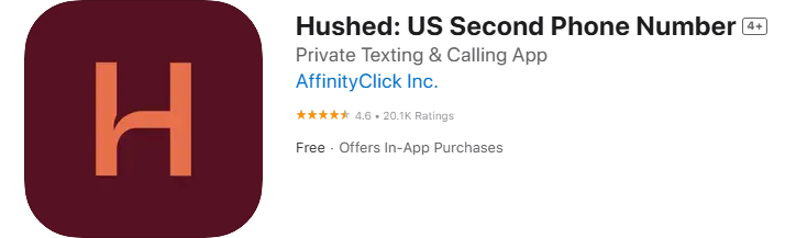 Hushed temporäre Zweitnummern App