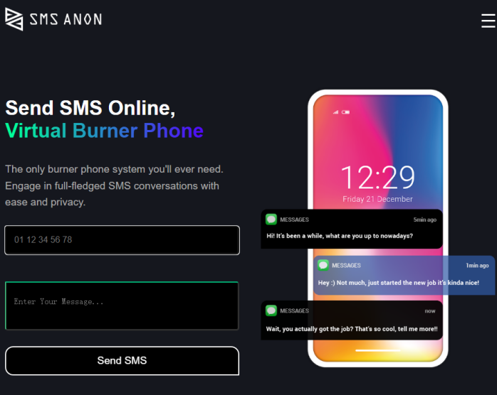 SMSAnon anonyme SMS kostenlos versenden